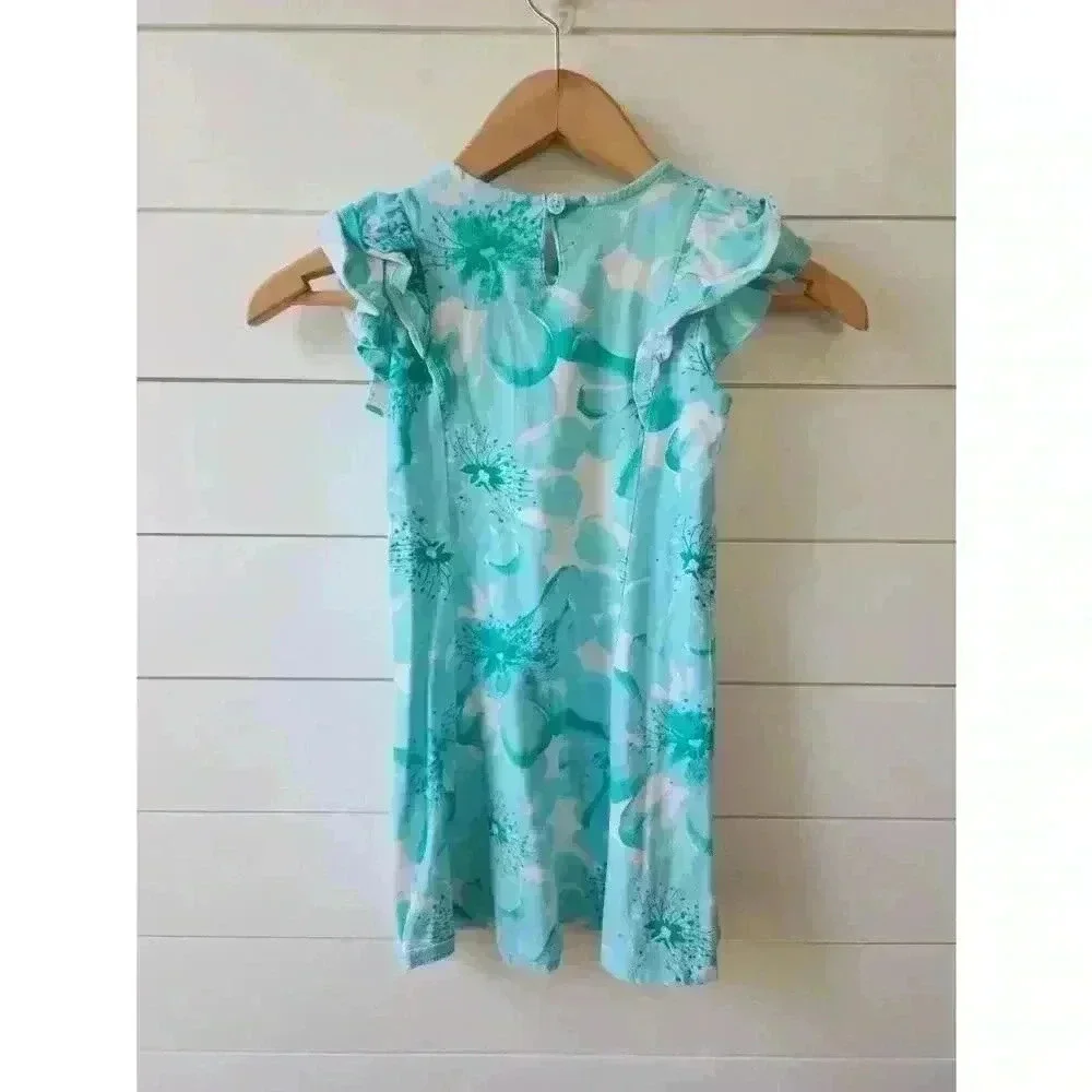 Gymboree Girl's Size 6 Blue and White Dress with Matching (5/6) Silver Sweater